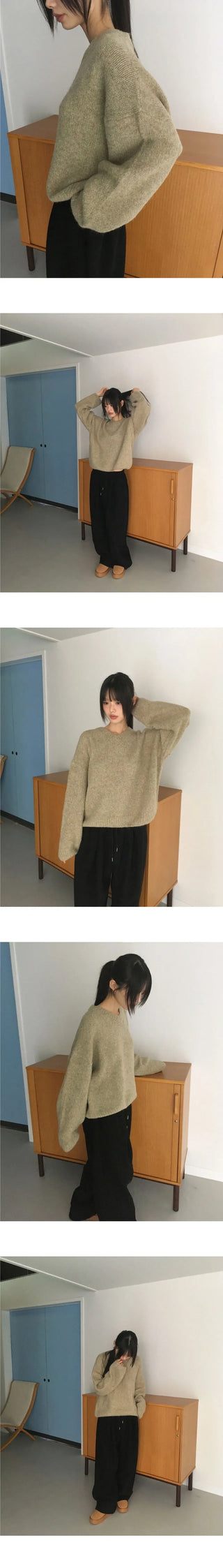 Onne Alpaca Wool Bocashi V-Neck Knitwear
