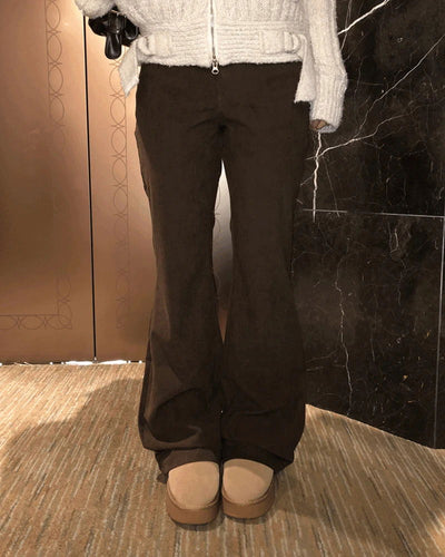 Chahi Fleece-lined slim Flared golden pants