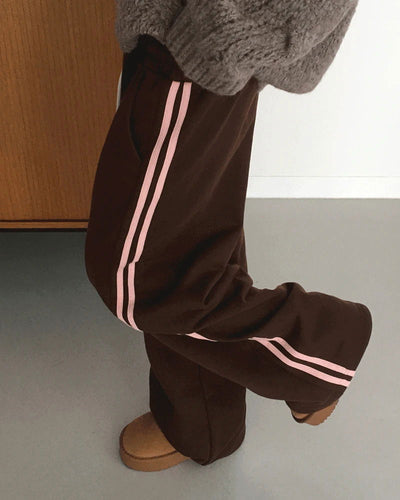 Charon two-line color blocking training twill track pants