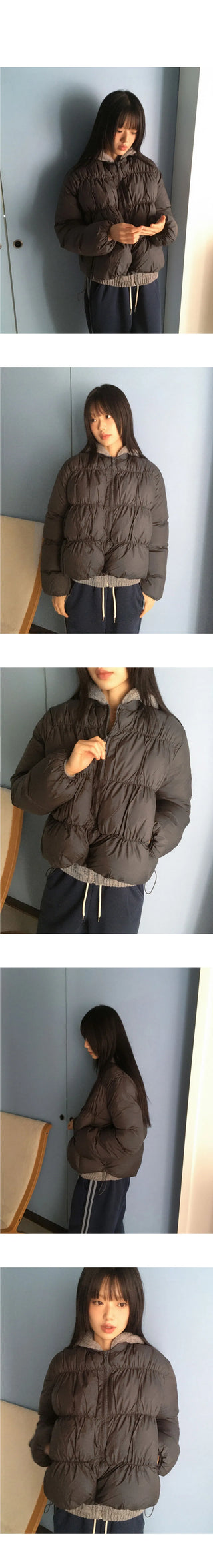 Sipek shirring quilting short padding
