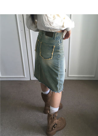 Hazel Vintage Surgical Denim Midi Skirt