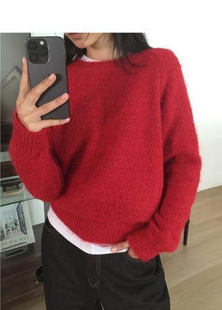 Lacon Loose-fit angora round knitwear