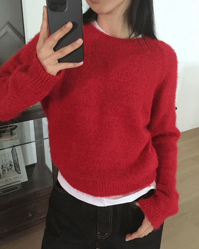 Lacon Loose-fit angora round knitwear