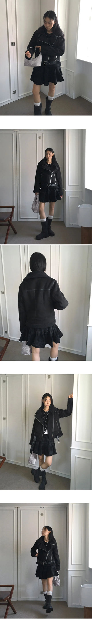 Heech Suede Golden Frill Cancan Mini Skirt
