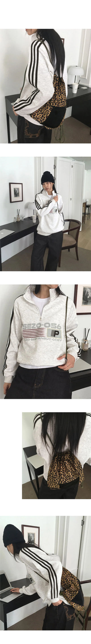 Tivan Y2K Track Overfit Half Zip Up Sweatshirt