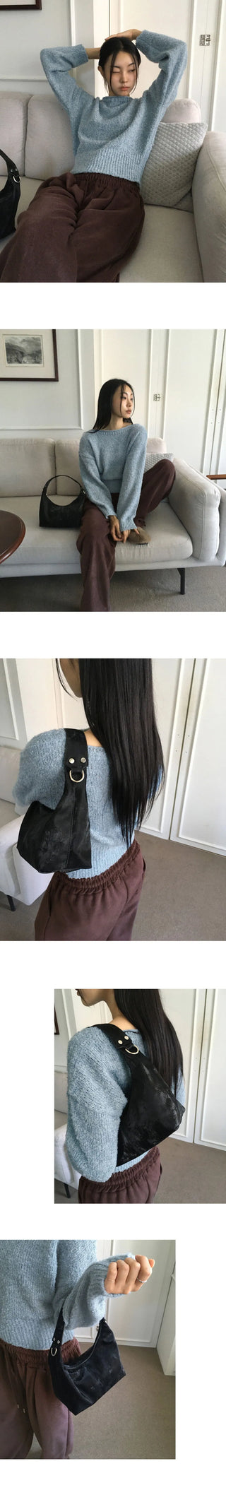 Meld Cozy Lip Neck Off Shoulder Long Sleeve Knitwear