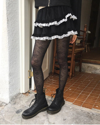 Paz Rose Flower Sheer Panty Stockings
