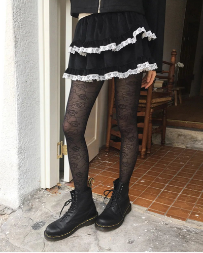 Paz Rose Flower Sheer Panty Stockings