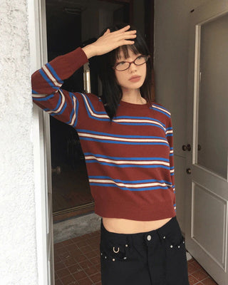 Lycan Stripe Wool Round Knitwear