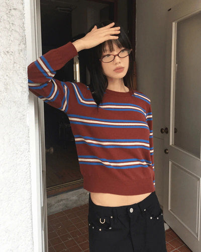 Lycan Stripe Wool Round Knitwear