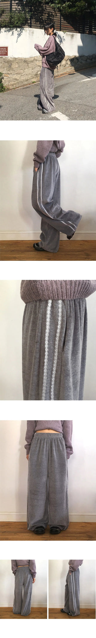 Clichy Velvet Lace Track Pants