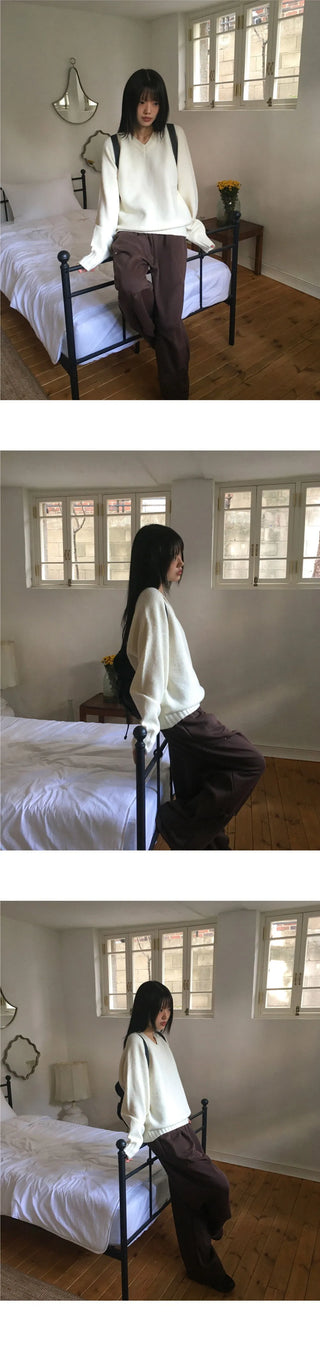 Kinshu Cozy A-Line V-Neck Knitwear