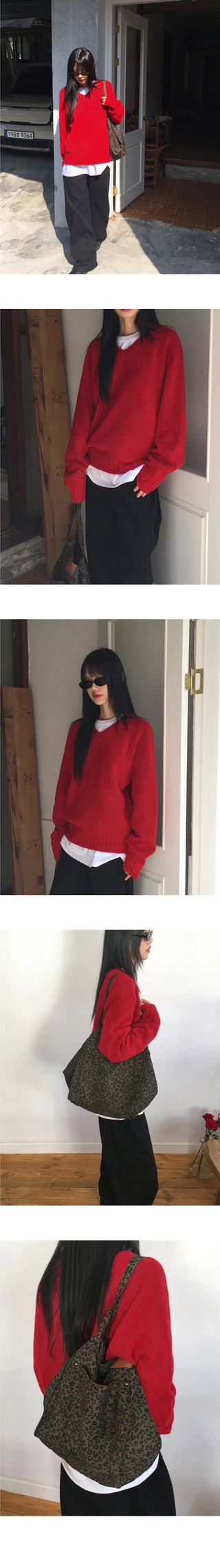 Kinshu Cozy A-Line V-Neck Knitwear