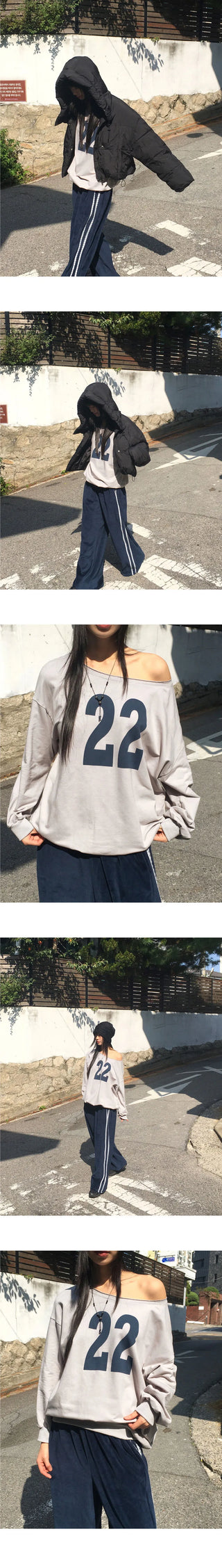 Tutuoz One Off Shoulder Y2K Sweatshirt