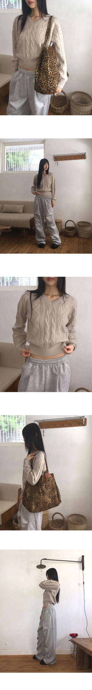 Louvert Twisted Fisher V-Neck Knitwear