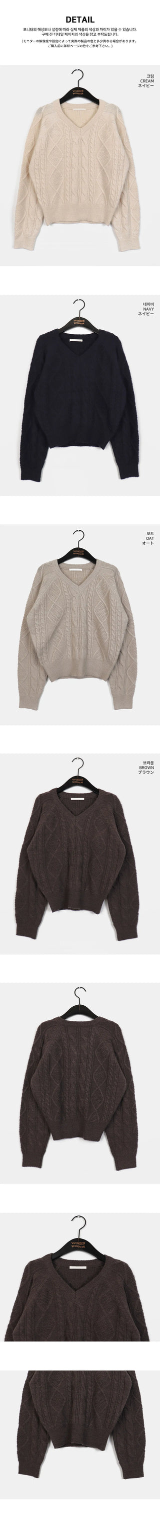 Louvert Twisted Fisher V-Neck Knitwear