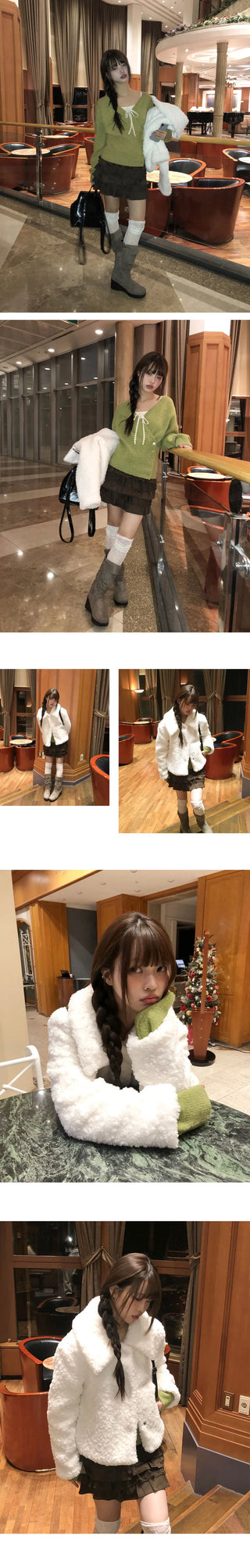 Nuon Wrap Button Wool V-Neck Knitwear