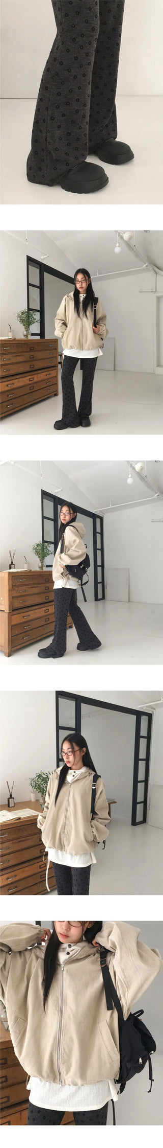 Coro Velvet Flower Floral Layered Flared Knitwear Pants