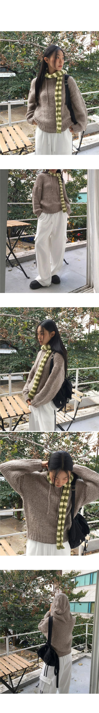 Sobel Cozy Alpaca Loose-fit Hooded Knitwear