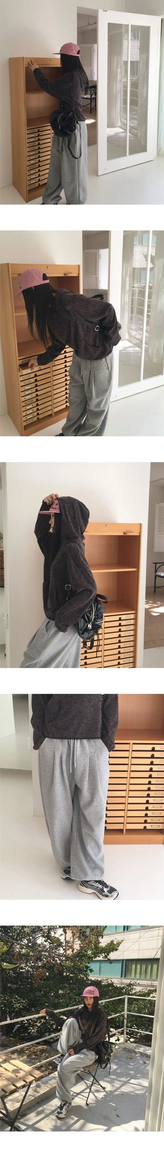 Mider Bocashi Color Loose-fit Hooded Knitwear