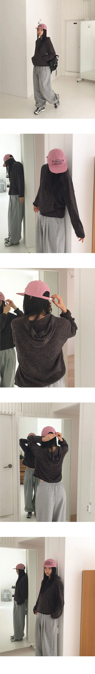 Mider Bocashi Color Loose-fit Hooded Knitwear