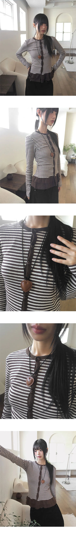 Caven Leather Heart Long Necklace