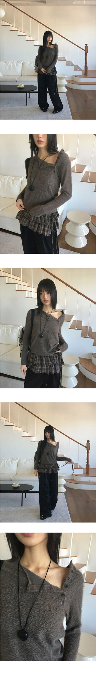 Caven Leather Heart Long Necklace