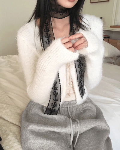 Lupine Angora Fur Team Two Button V-Neck