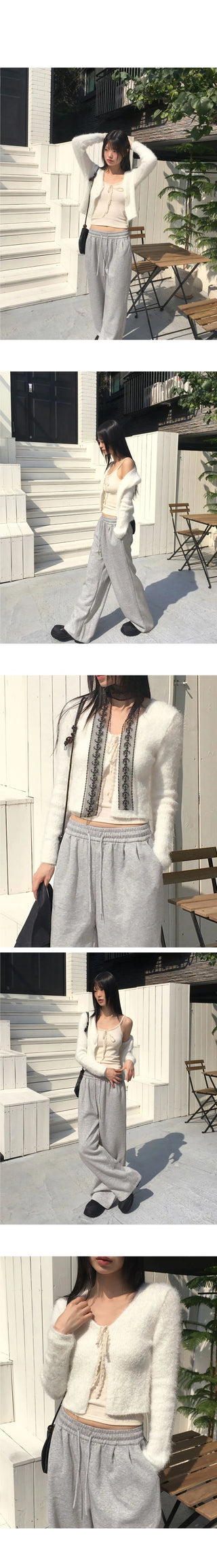 Lupine Angora Fur Team Two Button V-Neck