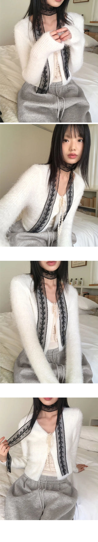 Lupine Angora Fur Team Two Button V-Neck