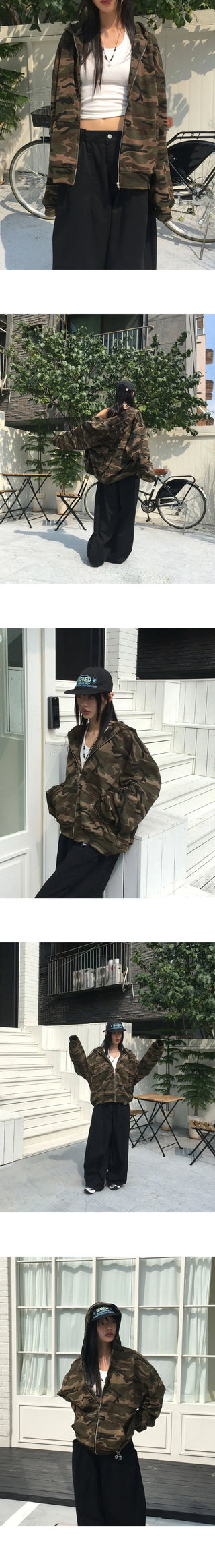 Chevrolet Military Camo Overfit Hoodie Zip-Up