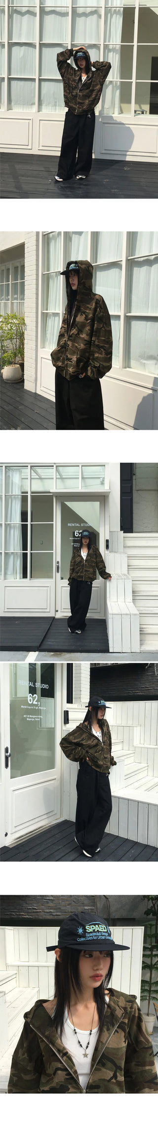 Chevrolet Military Camo Overfit Hoodie Zip-Up