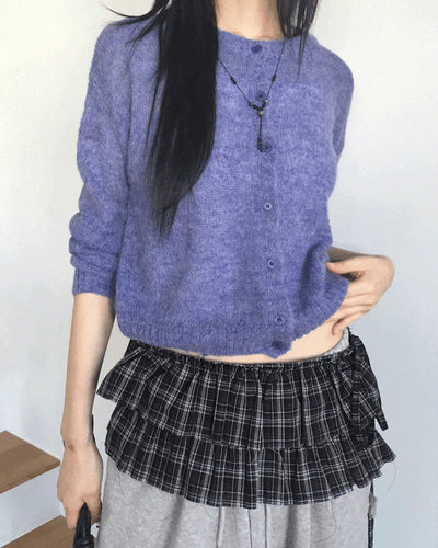 Momen Alpaca Wool Knitwear Round Cardigan