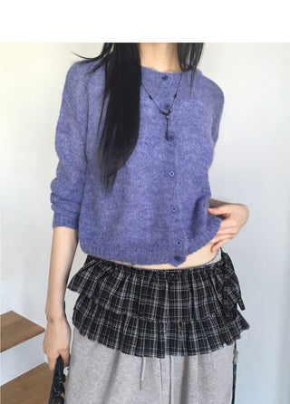 Momen Alpaca Wool Knitwear Round Cardigan