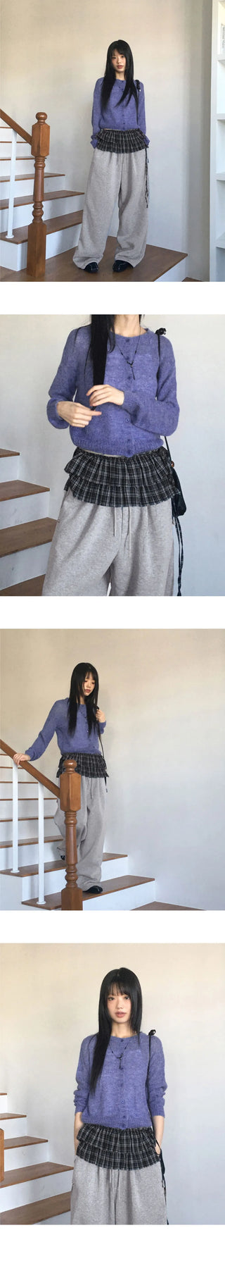Momen Alpaca Wool Knitwear Round Cardigan