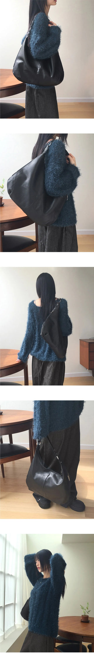 Aqua Boatneck Off Shoulder Ribbed Pine Needle Angora Knitwear