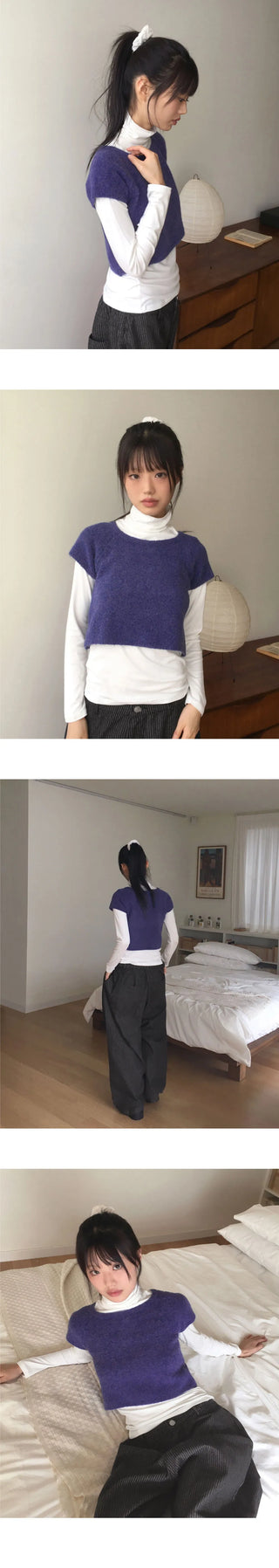 Bren Cap Sleeve Crop Short Sleeve Knitwear