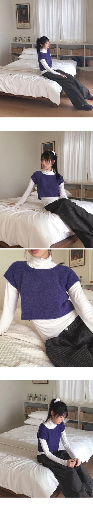 Bren Cap Sleeve Crop Short Sleeve Knitwear