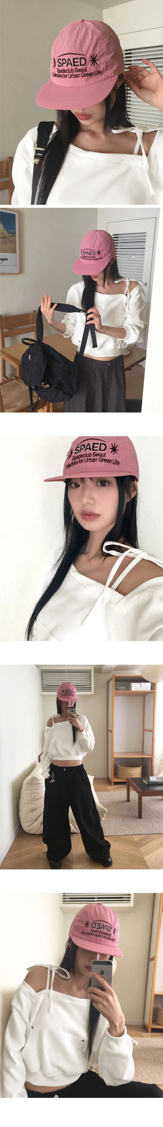 Arting One Off Shoulder Rivet Hooded Crop Sweatshirt