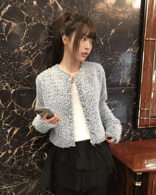 Nori Brush Fur Short Cardigan