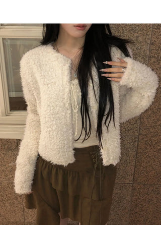 Nori Brush Fur Short Cardigan