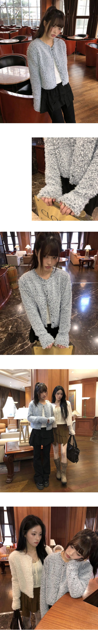 Nori Brush Fur Short Cardigan