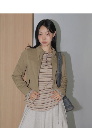Vital Vintage Line Split Zipper Pocket Jacket