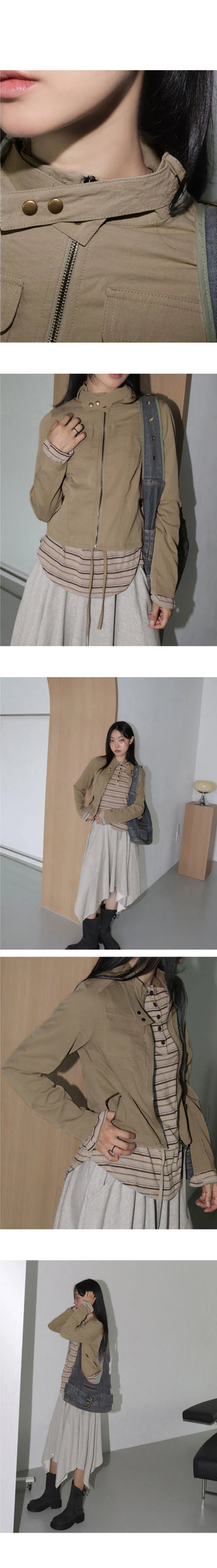 Vital Vintage Line Split Zipper Pocket Jacket
