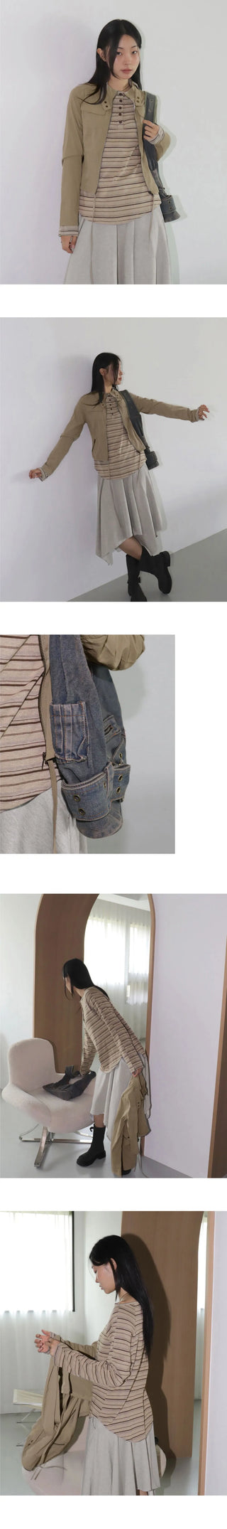 Vital Vintage Line Split Zipper Pocket Jacket