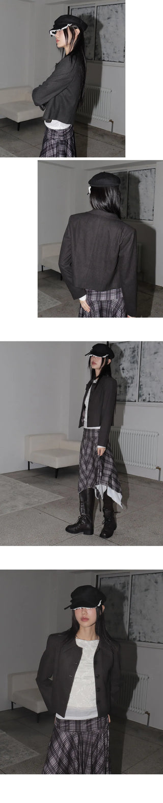 Lila lace ribbon sailor hunting cap beret hat