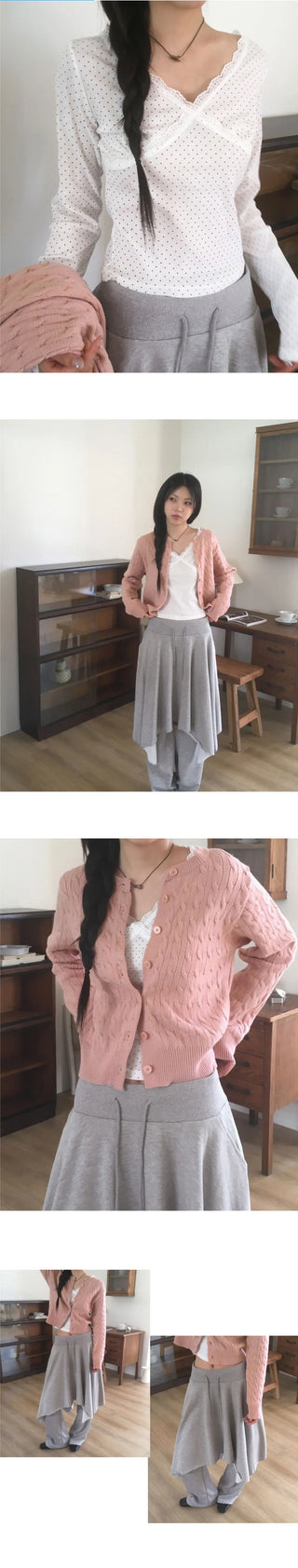 Katy Twisted Basic Round Knitwear Cardigan