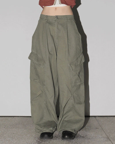 Vinic Pintuck Balloon Fit Diagonal Pocket Two Way Cargo Pants