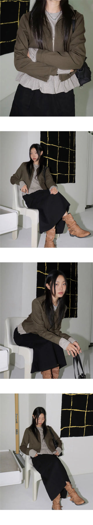 Weden Zuri Banding Cotton Cargo Long Skirt