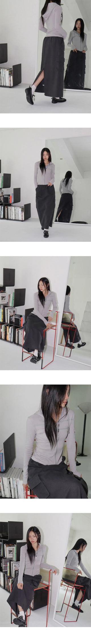 Weden Zuri Banding Cotton Cargo Long Skirt